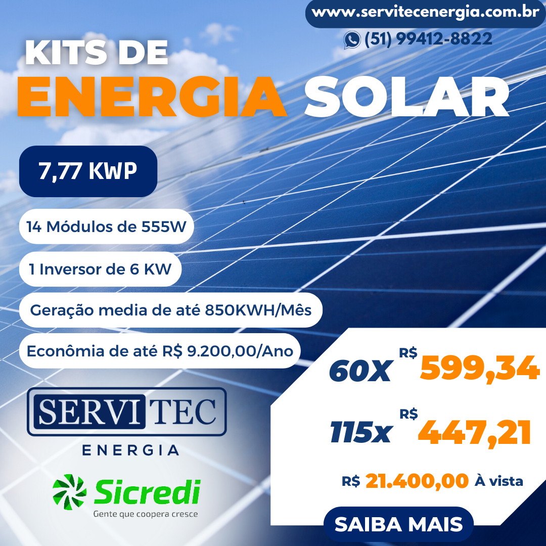 Kit Gerador Solar 7.7 Kwp